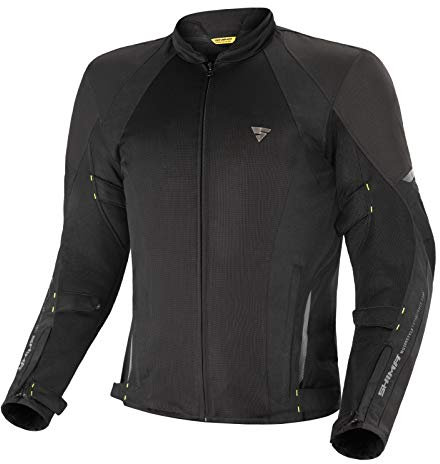 SHIMA JET - Atmungsaktive MESH-Paneele, Wasserdichte, Herausnehmbare Membrane, Level 2 Rückenprotektor inklusive, Erweiterte Einstellmöglichkeiten (Jacke Herren, Schwarz, XL)