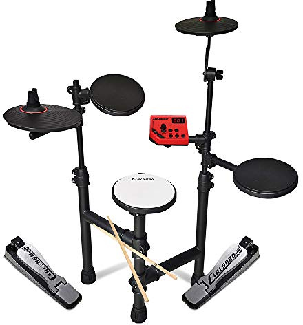 Carlsbro CLUB100 5-Piece Beginner Electronic Drum Kit with Adjustable Sounds & Effects, Ideal Childrens Electric Drum Set, Compact Keyboard for Learners, 50 Lessons Included