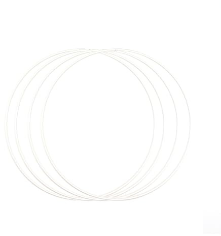 Vaessen Creative Metallring 4 Stück, Weiß, Spannring Ø25 cm aus 3 mm Metalldraht zum Traumfänger Basteln, Makramee Knoten, Mandala Häkeln sowie Gestalten weiterer Wanddeko und Fensterdeko 11016-002