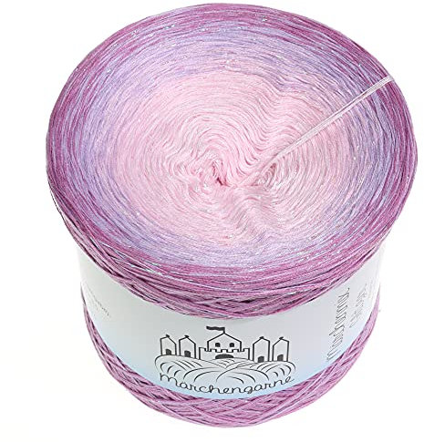 Bobbel Farbverlaufsgarn Beauty Glitzer Irisé 4fädig 3fädig Märchengarne strick häkelgarn (Amethyst außen, 500g - 1900m - 4Fach)