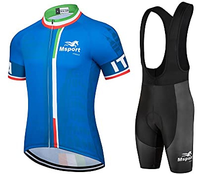 Traje de ciclismo hombre Jersey Maillot de bicicleta + pantalones cortos Transpirable con 3D Acolchado De Gel - ITA 3XL