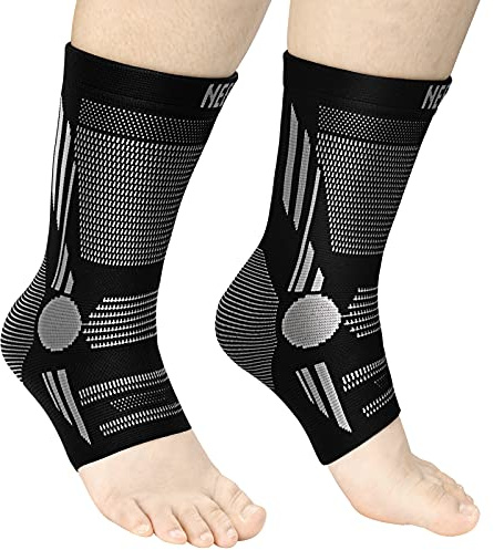 NEENCA Professionell ankelbandage, kompressionsfotbandage (par), ankelbandage för stabilitet Ankelstöd för hälsenan, plantar fasciit, ledvärk, hälsporre, sport