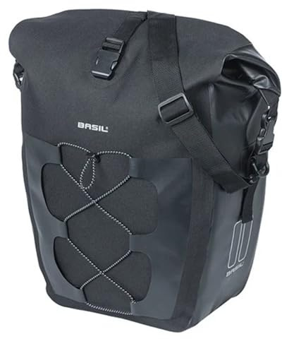 Basil Navigator Storm L - Fahrrad Einzeltasche - 25-31 Liter – Schwarz - Waterproof - 32 x 15 x 37 cm - Wasserdicht