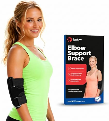 Elbow Splint Tendonitis l Tennis Elbow Brace | Cubital Tunnel Brace Support for Sleeping | Arm Support & Compression Sleeve Immobilizer for Ulnar Nerve Pain Relief | Women & Men (SMALL)