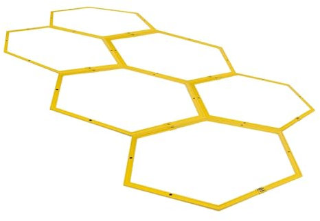 Umbro Koordinationsleiter - Ø57,5 CM - 6 Sechsecke inkl. Verbindungsstücke - Fußball-Trainingszubehör - Agility Hürden - Gelb
