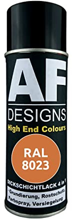 Alex Flittner Designs Vernice protettiva antiruggine 4 in 1 RAL 8023 Marrone arancio Spray Protezione dalla ruggine Bomboletta spray