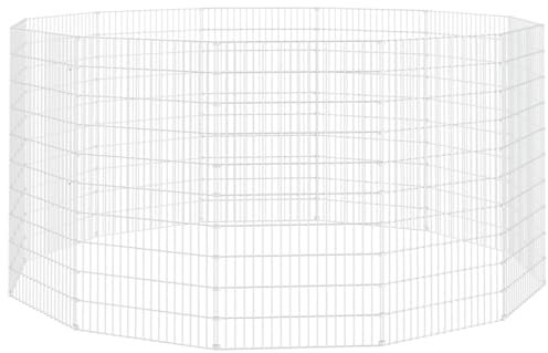 vidaXL Kaninchenkäfig 12 Paneele 54x100cm Verzinktes Eisen Haustierkäfig Stall