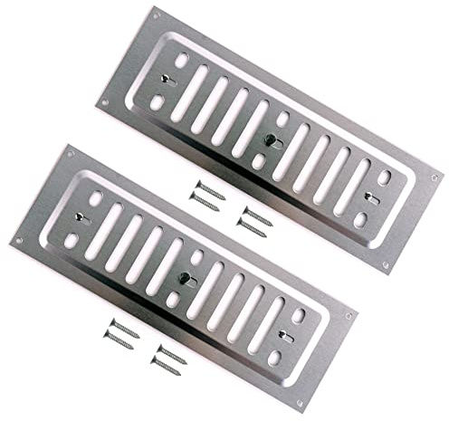 TERF Set med 2 justerbara luftgaller i aluminium med öppning och stängning 22,5 x 7,6 cm
