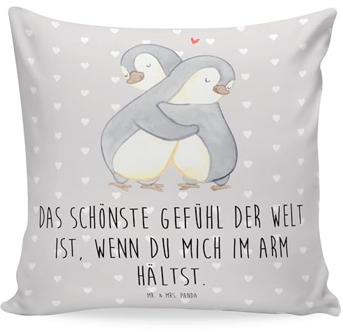 Mr. & Mrs. Panda Kissen Pinguine Kuscheln - Geschenk, Liebesgeschenk, Hocheitstag, Ehemann, sofakissen, Sofakissen, Freund, Mitbringsel,