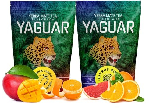 Verde Mate con Frutta Set 1kg (2x500g) | Mango, Limone, Lime | Yerba Mate Brasiliana Stagionata | Gusto Fruttato