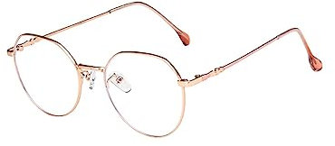 DSOUWEH Occhiali sfumati Montatura Occhiali anti luce blu trasparente Occhiali stile vintage senza trucco per ottica, Oro rosa