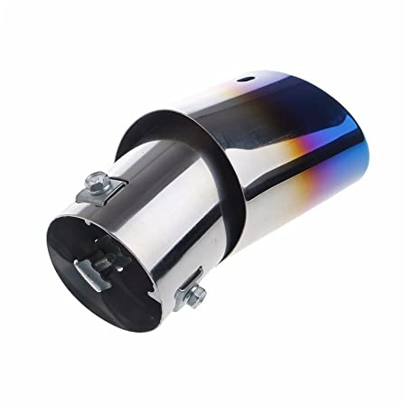Coche Silenciador 62mm Bent Ronda De Acero Inoxidable Auto Tubo De Escape Punta Silenciador Punta Final Trim Auto Accesorios Exteriores Terminales Escape