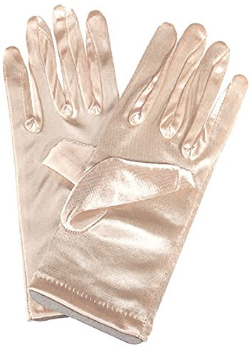 LJRPUPY Satin Kurze Opernhandschuhe Handgelenklänge Satin Handschuhe Oper Hochzeit Bankett Kleid Handschuh für Party Tanz, Champagner, EinheitsgröÃŸe