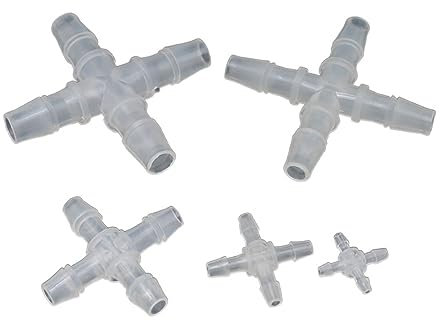 1/5/10 Stück 2,4-12,7 mm PP-Kunststoff-Rohrverbinder Aquarium Aquarium Schlauch Schlauchverbinder (Farbe: 10 Stück, Größe: 3,9 mm)