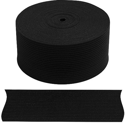 AERZETIX - C67541 - Bande élastique plate tressée 5 mètres - largeur 35 mm - en polyester + latex - couleur noir