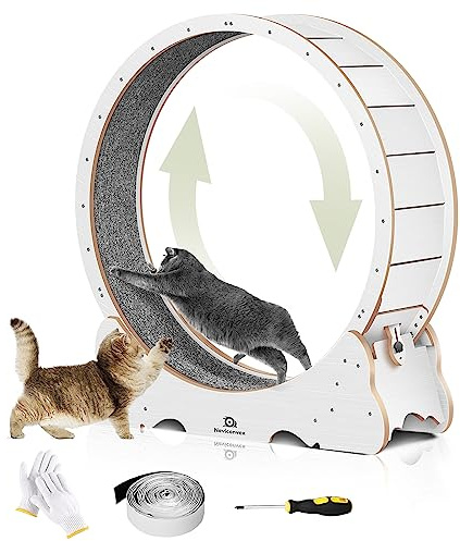Naviconvex Cat Wheel, 45 L Large Cats Exercise Running Wheel, Cat Treadmill for Indoor Cats