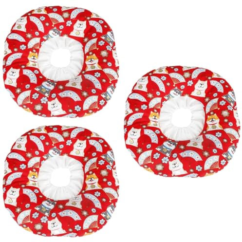 minkissy 3stücke Pet Dog Headgear Lustiger Einstellbarer Hundekragen Zum Schutz Vor Lecken Und Kratzen Für Kleine Hunde Und Katzen Atmungsaktiv Rot s