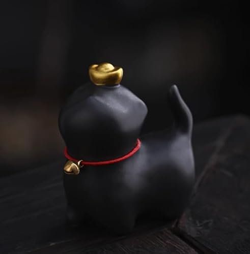 DECRZPB Keramik-Ornament Porzellan Schwarze Katze Tierfigur handgefertigt Skulptur Ornament Kunst Desktop-Dekor Hochzeitsgeschenk