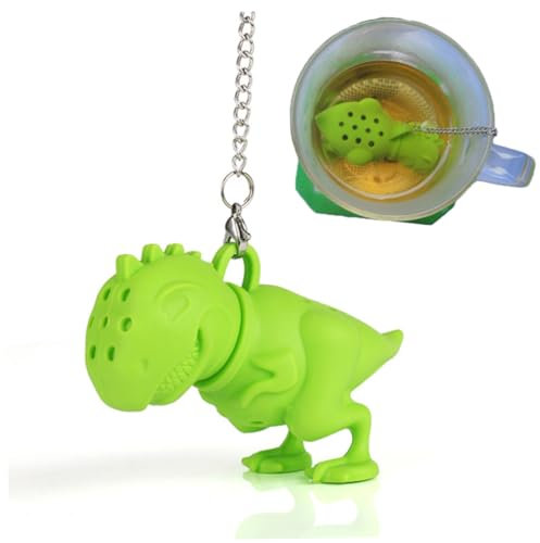 Zerodeko Silicone Dinosaur Tea Infuser Strainer Filter for Loose Leaf Tea Creative Kitchen Gadgets in Green