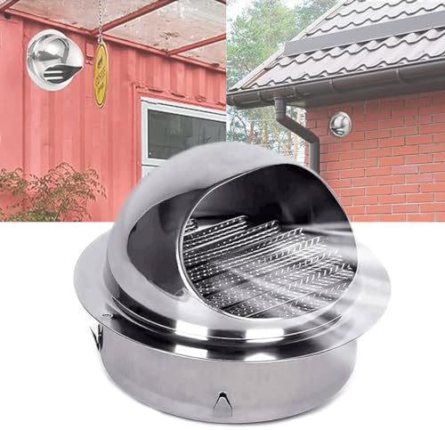 Vägg rund avgashuva, Ventilationshuv i rostfritt stål, Extern extraktor torktumlare ventilationslock, Louvered Ventilhuva (Size : 80mm/3.15in)