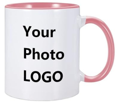 Taza de café personalizada con foto, taza de café con imagen personalizada, taza de aniversario, regalo para él/ella, taza personalizable con logotipo para hombres y mujeres (rojo, 11 onzas)