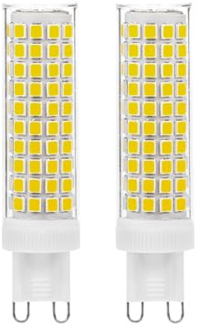 Pohalek G9 LED Bulb Non-Dimmable 10W,100W T4 G9 Halogen Bulb Equivalent,Daylight White 6000K,Wide Voltage AC 100V-265V,1200LM G9 Bulbs for Home Lighting Chandelier Ceiling Fixture(2-Pack)