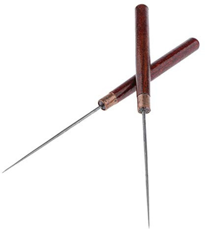 Lot de 2 alênes avec manche en bois pour travaux manuels et couture