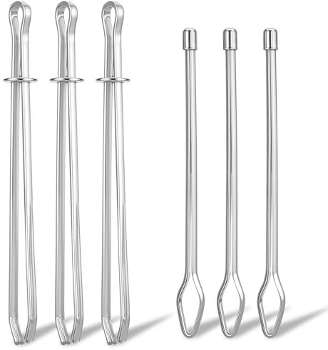 AOZUO 6 Stück Nadeleinfädler,Einfädelhilfe Nähmaschine,Einfädler Tweezer Elastische Kordel Stahl Durchziehnadeln Elastikband Haushalt Crafting Seil Schnur Ziehen Gewindewerkzeug für DIY
