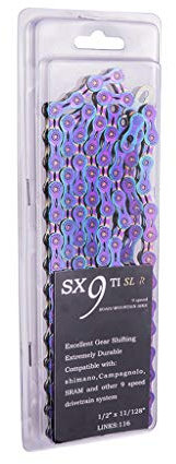 YCHUCH 9 Speed Colorful Chain Half Full Hollow Missing Link Rainbow SLR For Mountain Road Bike Part Accessories 116 Links