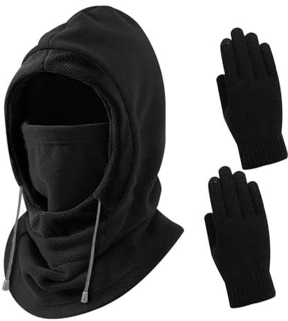 Forhome Gestrickte Skimaske, Winter Sturmhaube für Herren und Damen, Winter Skimaske, Winddicht Thermo Gesichtsmaske für Winter, Outdoor, Sport, Skifahren