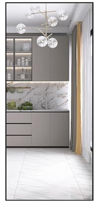 MCDSAJ Specchi a figura intera con supporto, 180 x 80 cm Grande specchio lungo per appendere alla parete o da terra autoportante, per soggiorno, camera da letto, guardaroba (Nero)