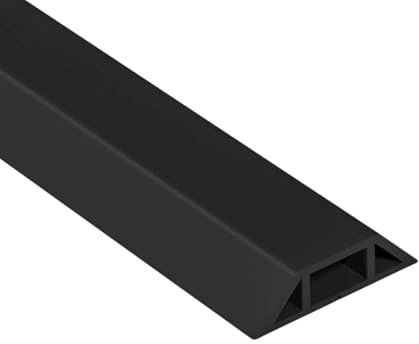 YLLSMGS Kabelkanal Boden Flexibler PVC-Kabelschutz Kabelleiste Boden Versteck Verhindert Kabelstolpern und Schützt Kabel für Die(Black,50 * 20mm/1.96 * 0.55in)