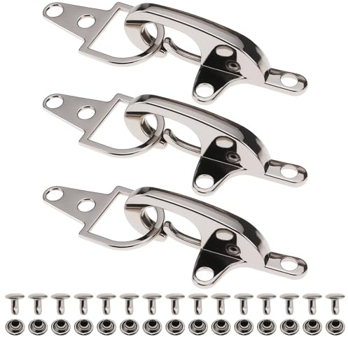 LT Easiyl 3 uppsättningar cykeljacka med fästelement 8,5 cm cykelfäste legering motorcykelväst karbinhake för eftermontering av läder väst snäppkrokar, SILVER, 8.5 cm