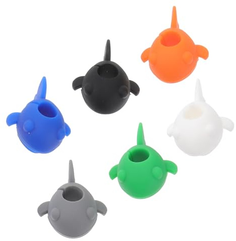 Cabilock Odorless Silicone Wine Charms 6 Pack Fish Markers for Wine Assorted Style