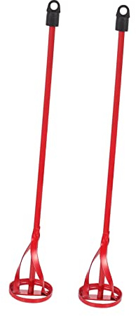 Roter Farbrührstab aus Kohlenstoffstahl 2 Stück 40x6 Cm | Manueller Mischaufsatz, für Eimer Geeignet, zum Anrühren von Farbe und Reinigungsmitteln