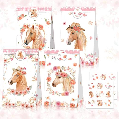 Pferd Party Dekorationen Pferd Partytüten Boxen Cowboy Schachteln | 12 Pcs Pferd Partygeschenke Pferd Partytüten Boxen Cowboy Schachteln Western Cowgirl Cowboy Thematische Geburtstagsparty