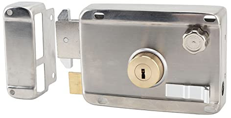 Hwging Blocco antifurto meccanico esterno con maniglia di prevenzione antifurto in acciaio inossidabile per porta in legno argento