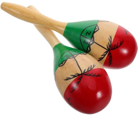 TOYANDONA 2 Stück Holz Maracas Babyspielzeug Montessori Orff Schlaginstrument Bunt Gefüllte Rhythmusstäbe Für Kleinkinder