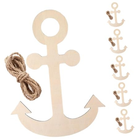 Artibetter Colgante De Ancla Náutica De Madera Sin Terminar Adornos De Madera Para Manualidades Decoración De Fiestas Temáticas Marinas Adorno De Puerta Para Hogar