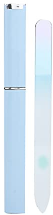 Premium-Glasnagelfeile für Maniküre und Pediküre-einfach zu Bedienender Nagelkunstpuffer mit Mattem Finish, Ungiftigem Glasmaterial, Ideal für Nagelschleifen und Polieren (blaue Box)