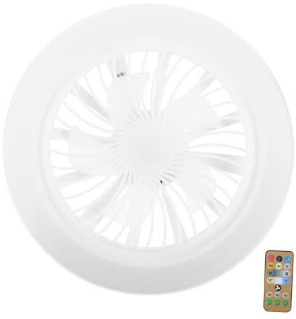 Uonlytech E27 Ceiling Fan Light Remote Mini Fan Led Light for Garage Hallway Bedroom