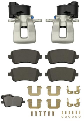 Brake Calipers And Mintex Brake Pads Compatible With Audi A3 (2004-2014) Rear Pair