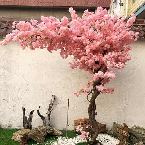 Árboles Artificiales Simulación roja Árbol de Flor de durazno Handmade Light Pink Tree Indoor Outdoor Gardens Home Office Party Wedding Cerezo Árbol de los Deseos Falso Árbol de durazno(2.5*2m/98.4*78