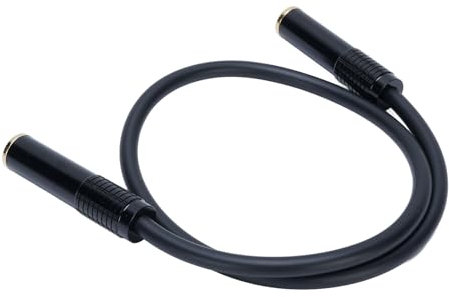YUEHISY Câble D'extension Sonore de 6,35 Mm Féminins à une Femme de Guitare de 0,5 M de Guitare Ts Cord D'extension Mono avec Connecteurs Plaqués or 24k, 6,0 Mm de Diamètre