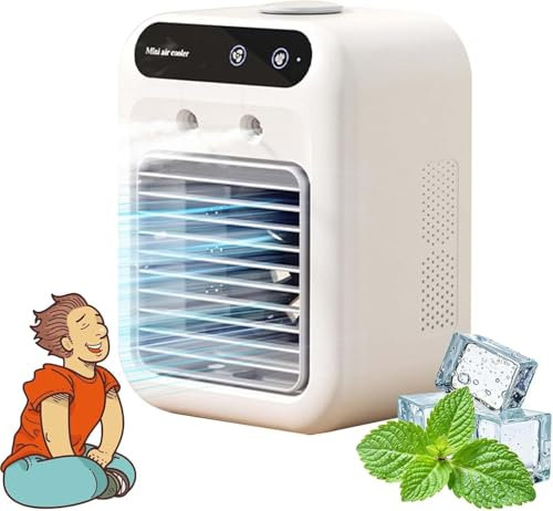 Glacier Breeze AC, il miglior condizionatore portatile del 2025, mini raffrescatore evaporativo silenzioso, timer 2/4 ore, raffrescatore evaporativo 3 in 1, ventola di raffreddamento istantaneo a 3 ve