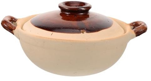 Cabilock Olla de Ajo para Barbacoa de Olla de Barro para Cocinar Utensilios de Cocina de Barro para Preparar Sopas y Estofados Casa