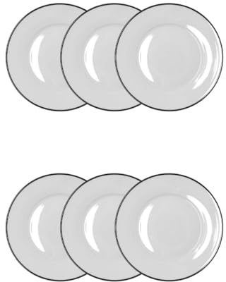 Bidasoa Set de 6 platos postre Glacial Filo de porcelana 19 cm