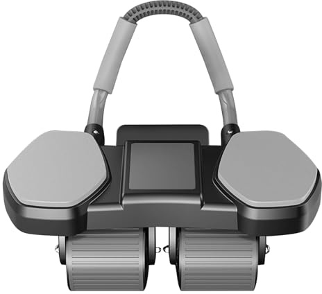 Ranley Bauchmuskelrad, leiser Fitnesstrainer für zu Hause, Bauchroller mit 4 Rollen, automatisches Rückprall und Smartphone-Halterung für Zuhause und Wohnung