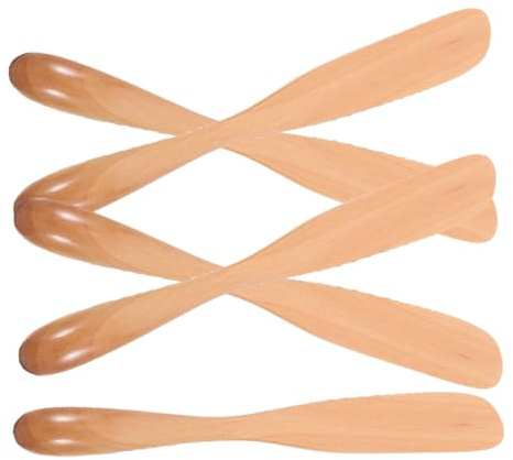 ELAYARD 5pièces Tartineur à Confiture Spatules Et Couteaux Bois Pour Sandwichs Fromage Pain Accessoires De Cuisine