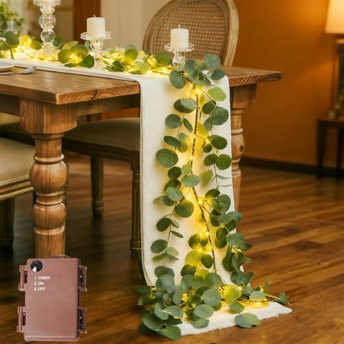 Fairy Light Olive Vine, Twinkling Tree Eucalyptus Garland, 6Ft Faux Vines Lights Artificial Greenery Garlands for Home Decoration, Christmas Fireplace, Table Indoor Outdoor Decor